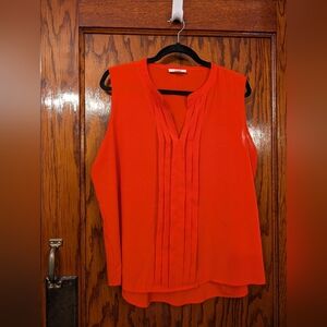 Classy Calvin Klein Orange Sleeveless Top XL Like New
